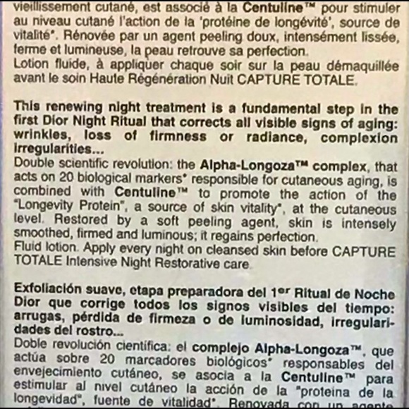 DIOR  3.4 Fl Oz Capture Totale  RITUEL NUIT Multi-Perfection NIGHTTIME SOFT PEEL - Picture 4 of 14